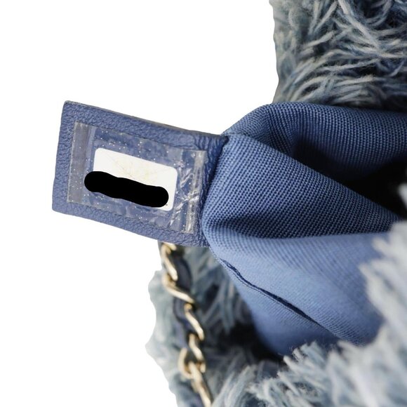 Chanel  Mood Logo Printed Quilted Denim Chain Bucket Bag Blue - Picture 15 of 15